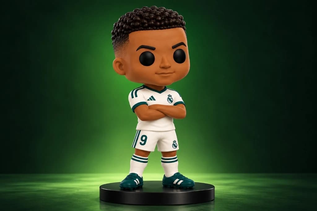Figurine 3D personnalisée — joueur de football maillot blanc n°9