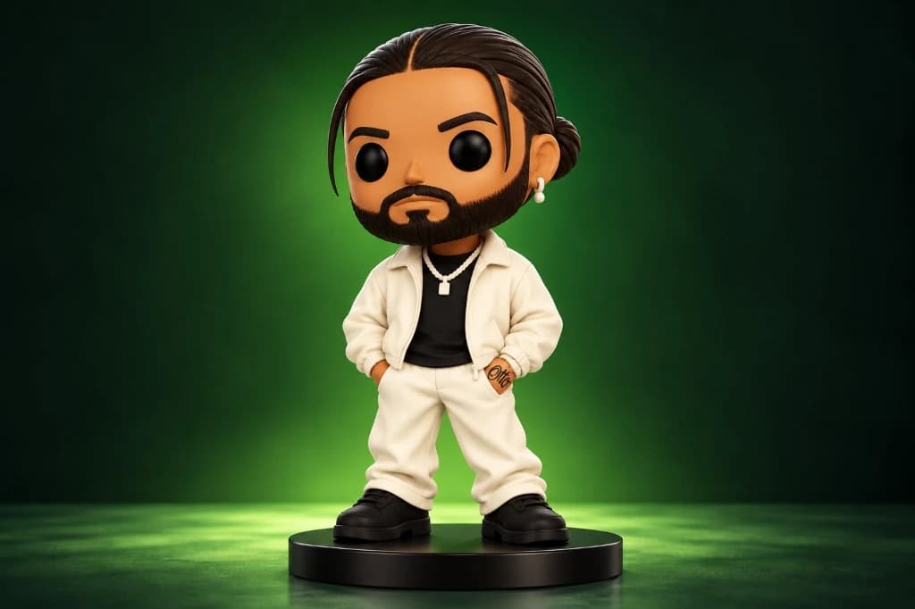 Figurine 3D personnalisée — homme ensemble streetwear blanc